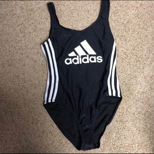 Adidas black n white swim suit